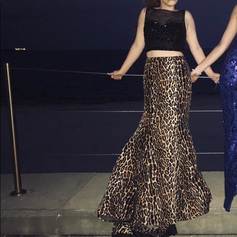 Sherri Hill Two Piece Cheetah print dress